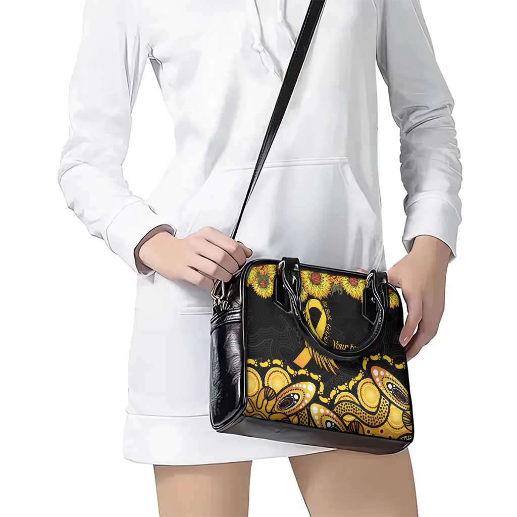 Be Bold Go Gold Aboriginal Ribbon Childhood Personalised Shoulder Handbag