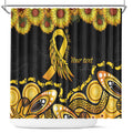 Be Bold Go Gold Aboriginal Ribbon Childhood Personalised Shower Curtain
