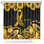 Be Bold Go Gold Aboriginal Ribbon Childhood Personalised Shower Curtain