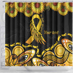 Be Bold Go Gold Aboriginal Ribbon Childhood Personalised Shower Curtain