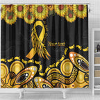 Be Bold Go Gold Aboriginal Ribbon Childhood Personalised Shower Curtain