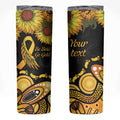 Be Bold Go Gold Aboriginal Ribbon Childhood Personalised Skinny Tumbler
