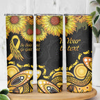 Be Bold Go Gold Aboriginal Ribbon Childhood Personalised Skinny Tumbler