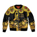 Be Bold Go Gold Aboriginal Ribbon Childhood Personalised Sleeve Zip Bomber Jacket