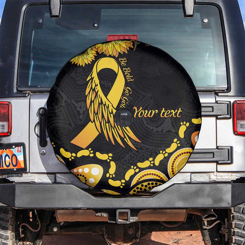 Be Bold Go Gold Aboriginal Ribbon Childhood Personalised Spare Tire Cover