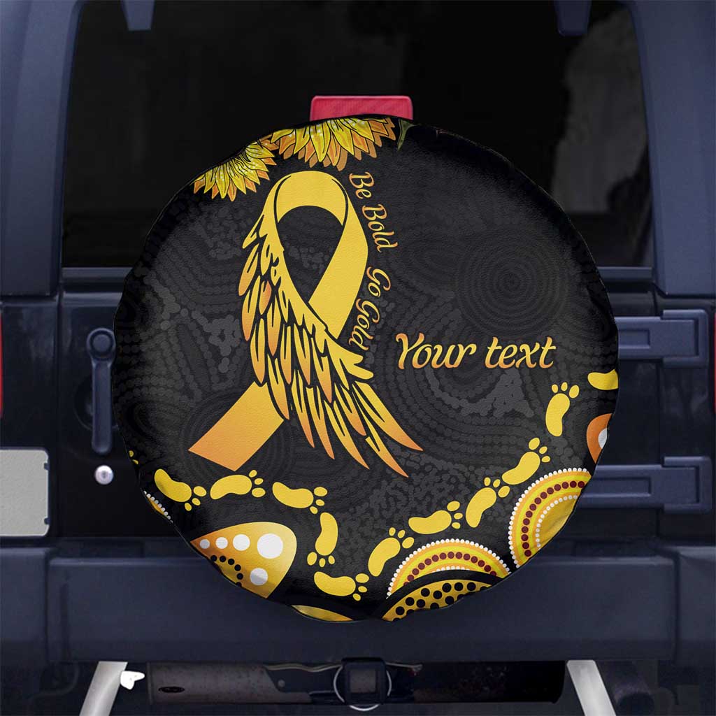 Be Bold Go Gold Aboriginal Ribbon Childhood Personalised Spare Tire Cover
