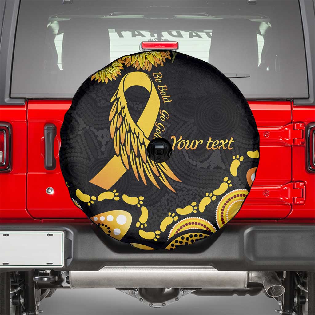 Be Bold Go Gold Aboriginal Ribbon Childhood Personalised Spare Tire Cover