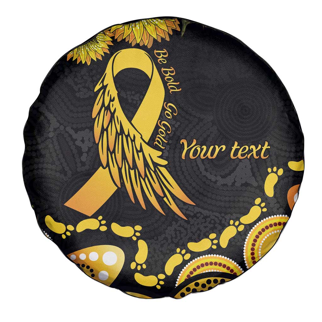 Be Bold Go Gold Aboriginal Ribbon Childhood Personalised Spare Tire Cover
