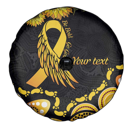 Be Bold Go Gold Aboriginal Ribbon Childhood Personalised Spare Tire Cover