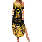 Be Bold Go Gold Aboriginal Ribbon Childhood Personalised Summer Maxi Dress