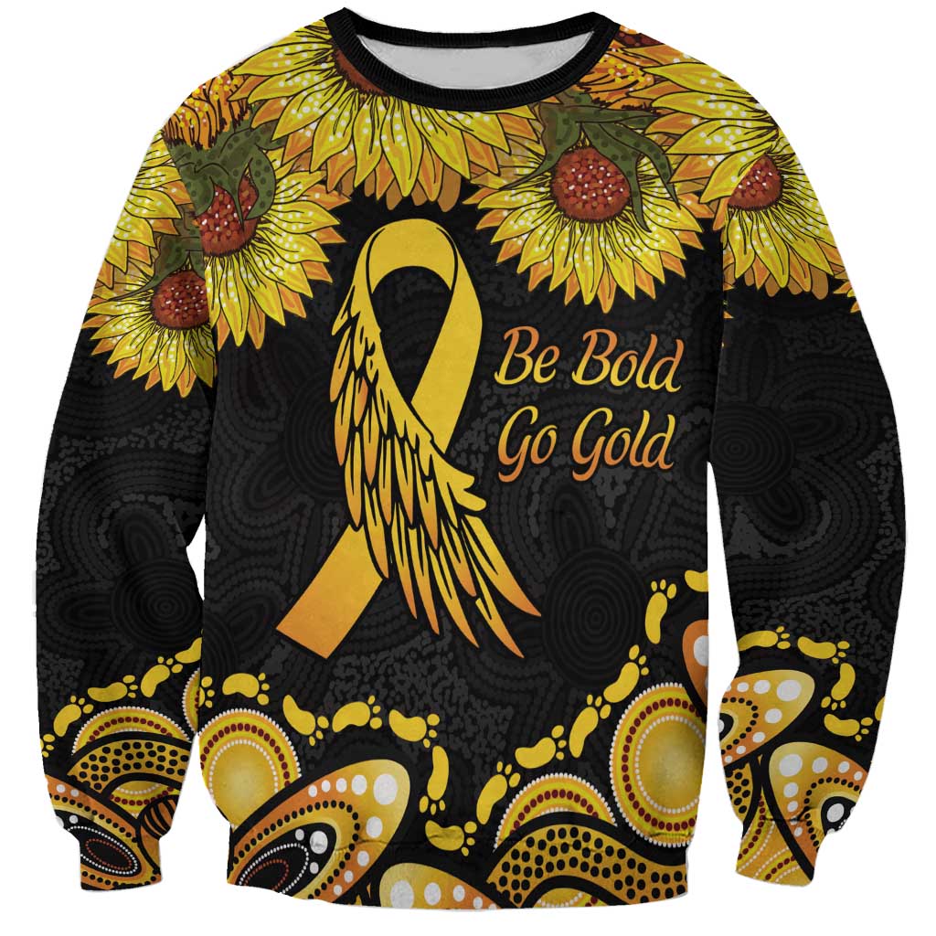 Be Bold Go Gold Aboriginal Ribbon Childhood Personalised Sweatshirt