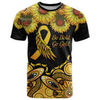 Be Bold Go Gold Aboriginal Ribbon Childhood Personalised T Shirt
