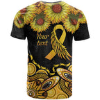 Be Bold Go Gold Aboriginal Ribbon Childhood Personalised T Shirt