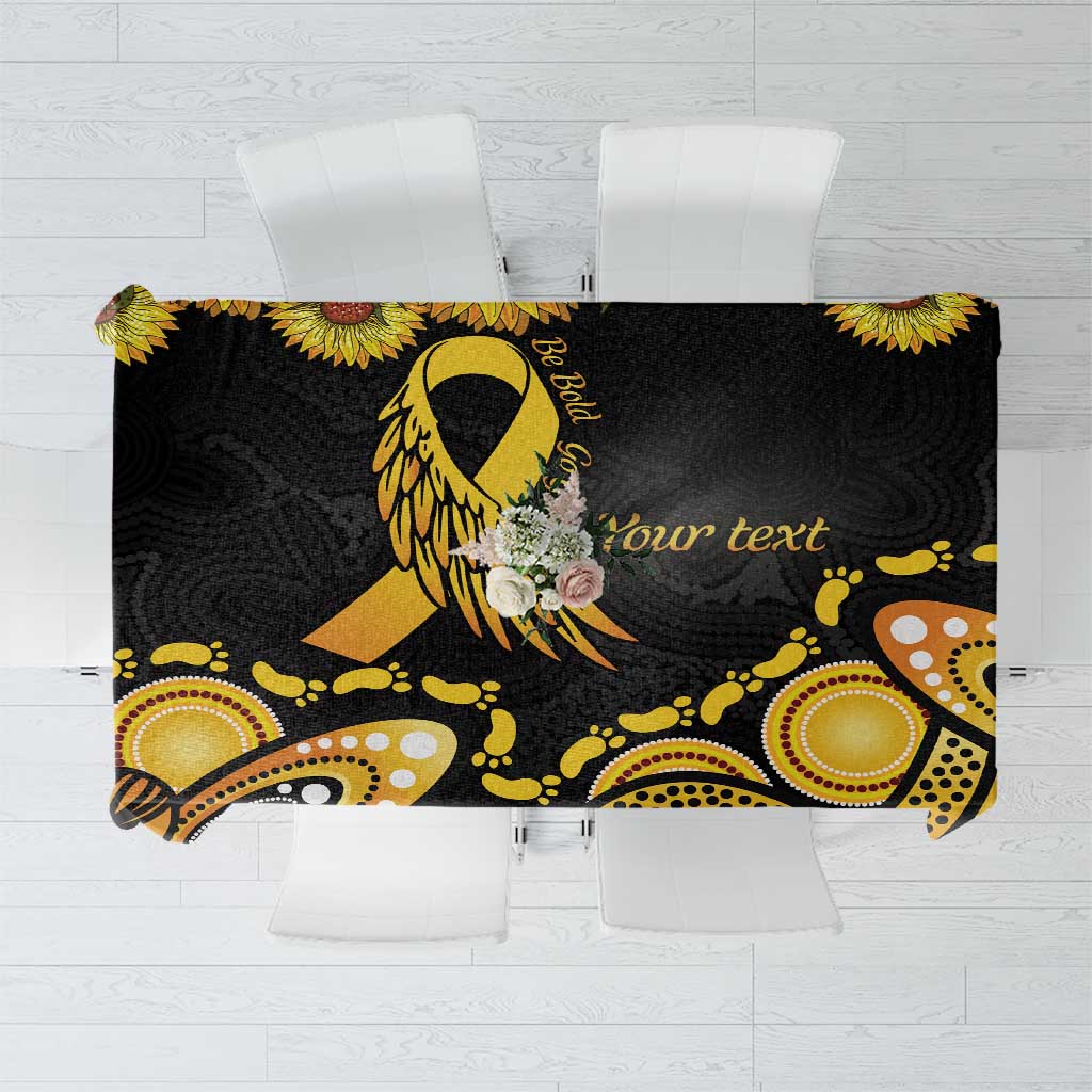 Be Bold Go Gold Aboriginal Ribbon Childhood Personalised Tablecloth