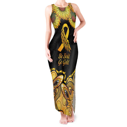 Be Bold Go Gold Aboriginal Ribbon Childhood Personalised Tank Maxi Dress