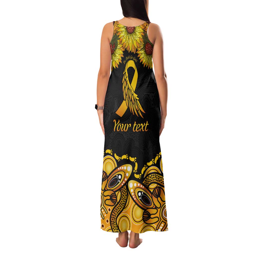 Be Bold Go Gold Aboriginal Ribbon Childhood Personalised Tank Maxi Dress