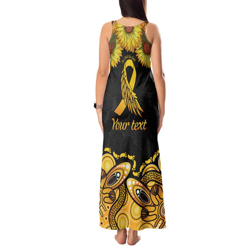 Be Bold Go Gold Aboriginal Ribbon Childhood Personalised Tank Maxi Dress