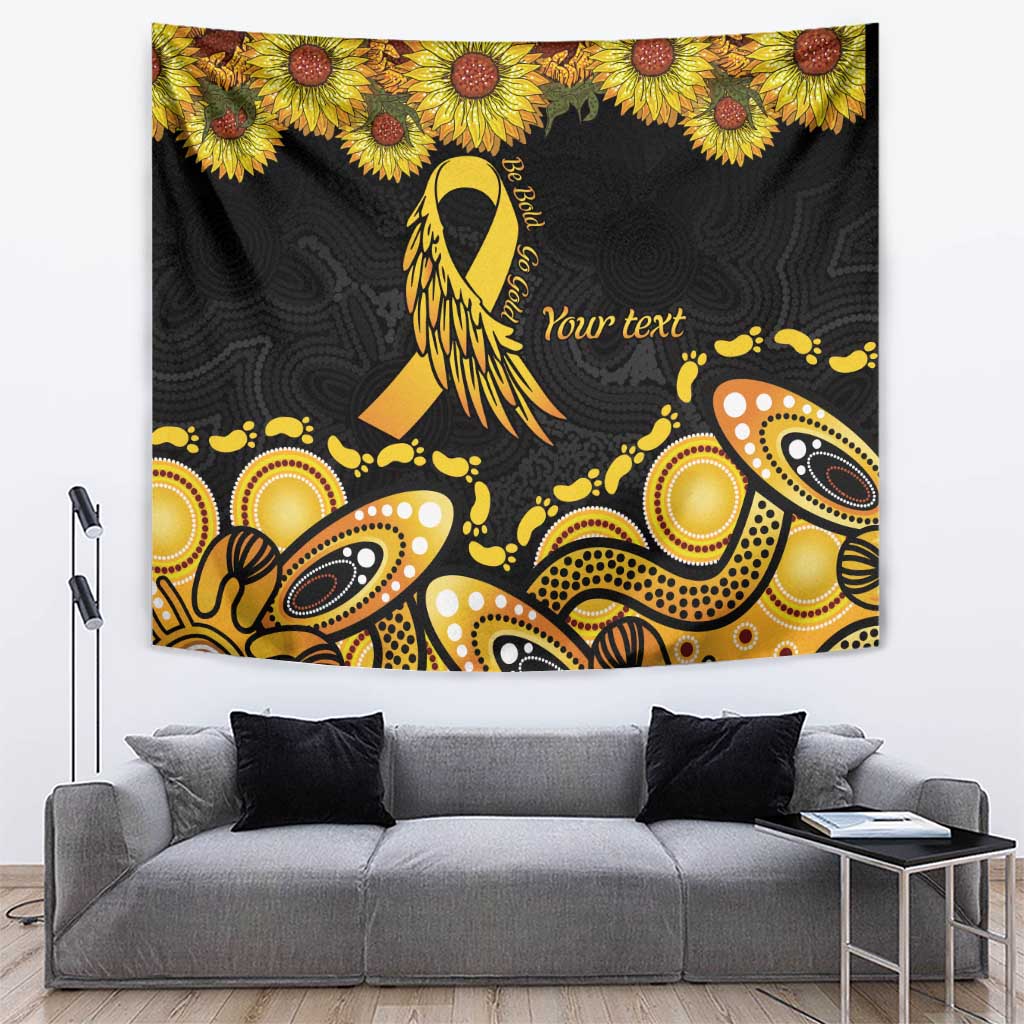 Be Bold Go Gold Aboriginal Ribbon Childhood Personalised Tapestry