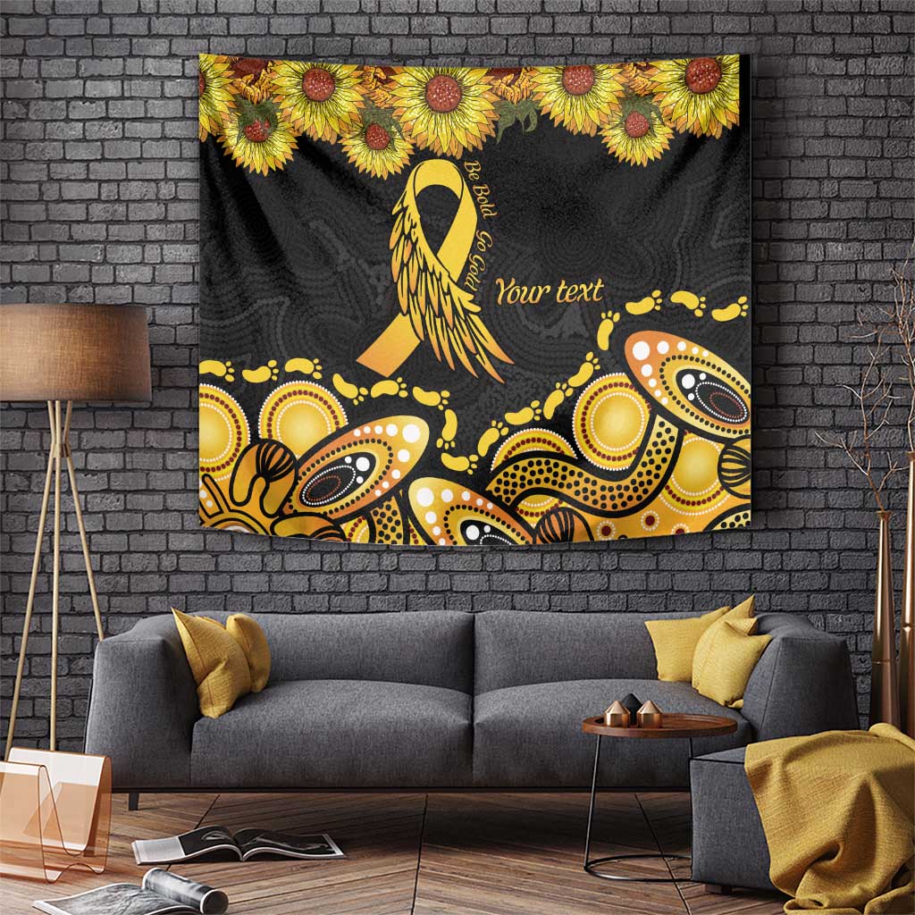 Be Bold Go Gold Aboriginal Ribbon Childhood Personalised Tapestry