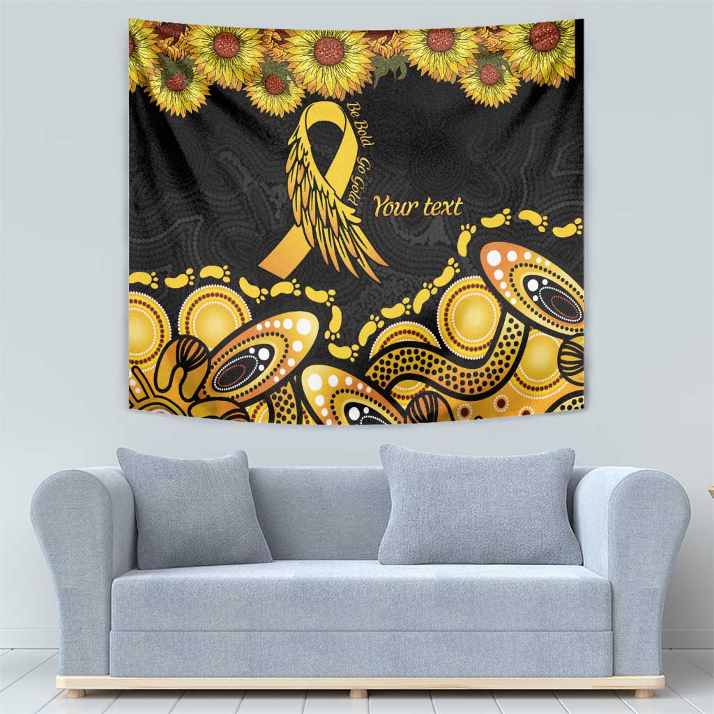 Be Bold Go Gold Aboriginal Ribbon Childhood Personalised Tapestry