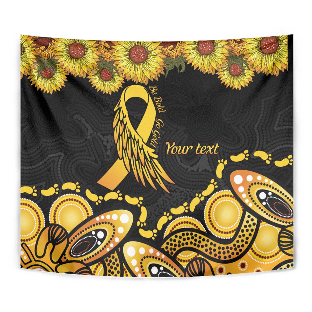 Be Bold Go Gold Aboriginal Ribbon Childhood Personalised Tapestry