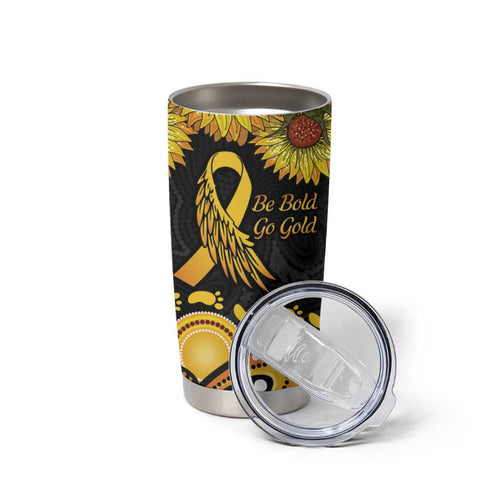 Be Bold Go Gold Aboriginal Ribbon Childhood Personalised Tumbler Cup