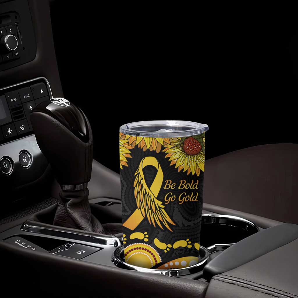 Be Bold Go Gold Aboriginal Ribbon Childhood Personalised Tumbler Cup