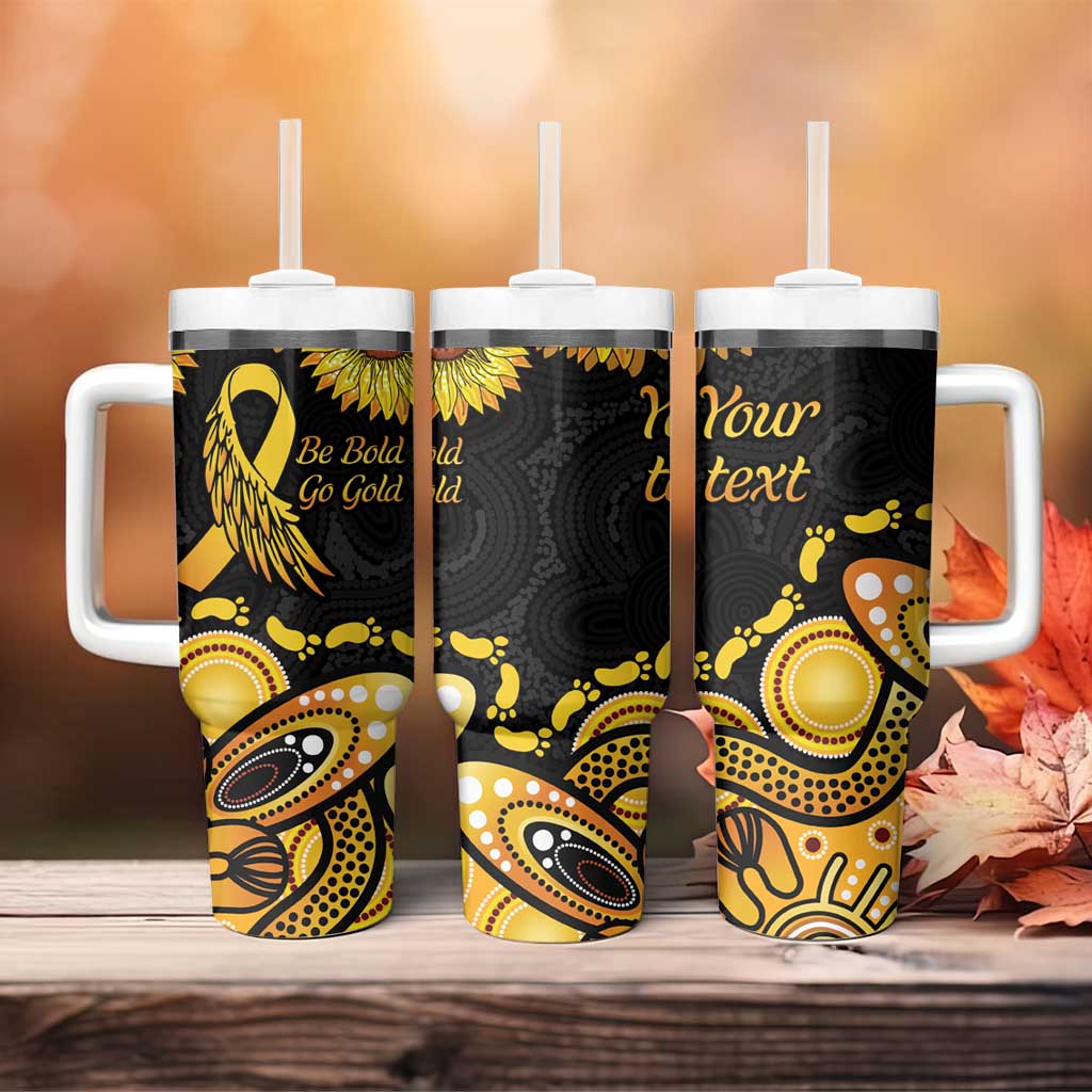 Be Bold Go Gold Aboriginal Ribbon Childhood Personalised Tumbler With Handle