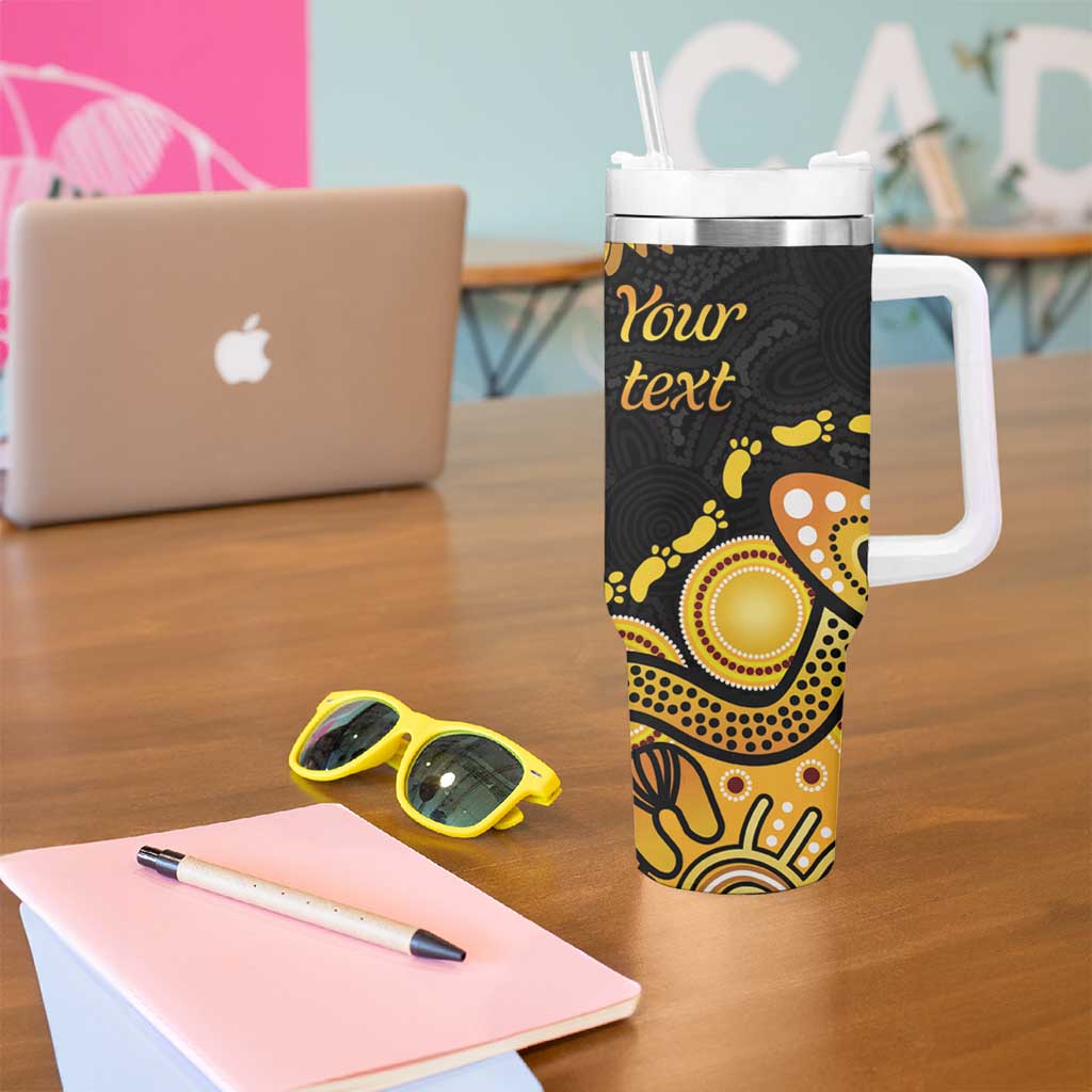 Be Bold Go Gold Aboriginal Ribbon Childhood Personalised Tumbler With Handle