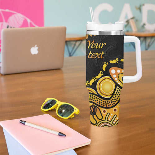 Be Bold Go Gold Aboriginal Ribbon Childhood Personalised Tumbler With Handle