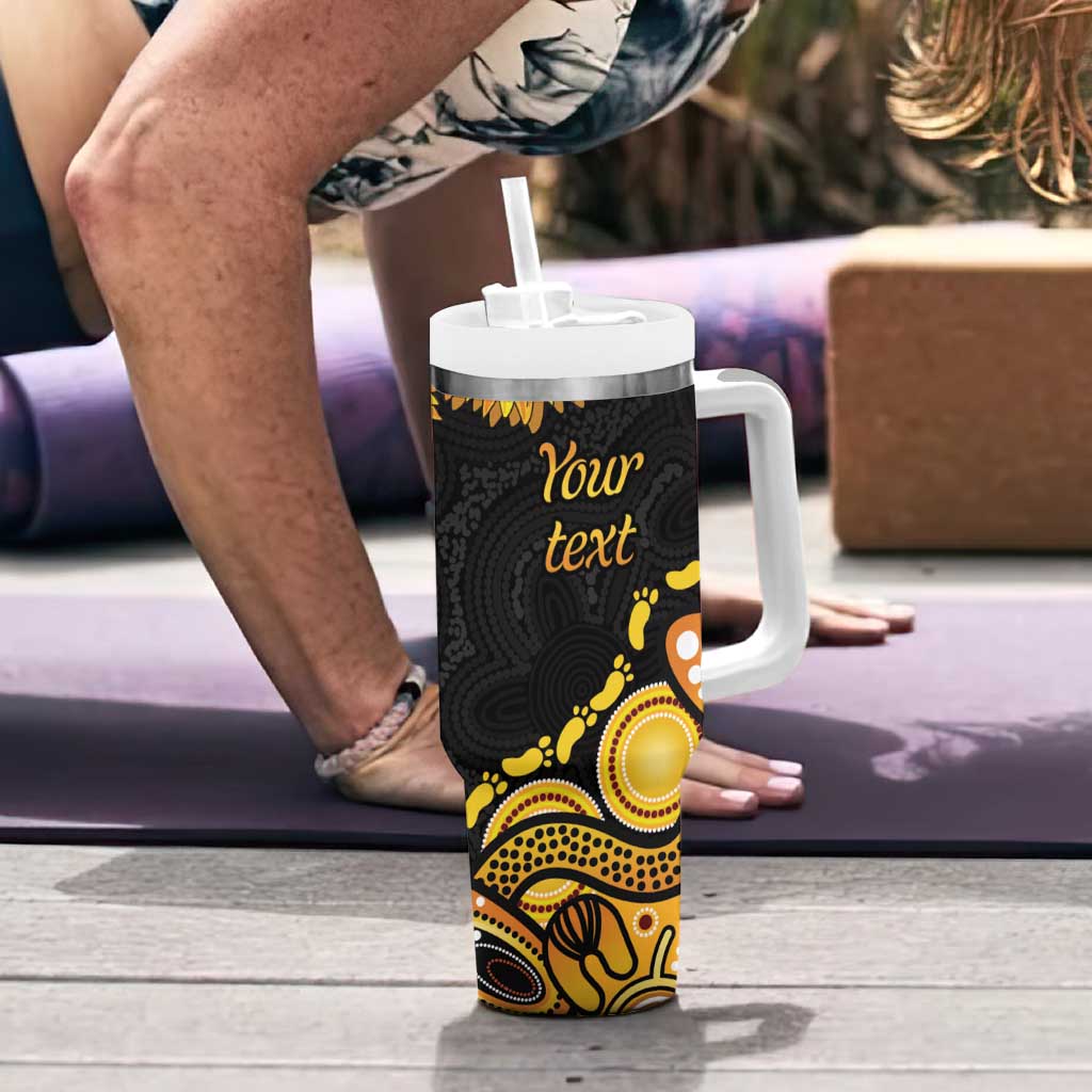 Be Bold Go Gold Aboriginal Ribbon Childhood Personalised Tumbler With Handle