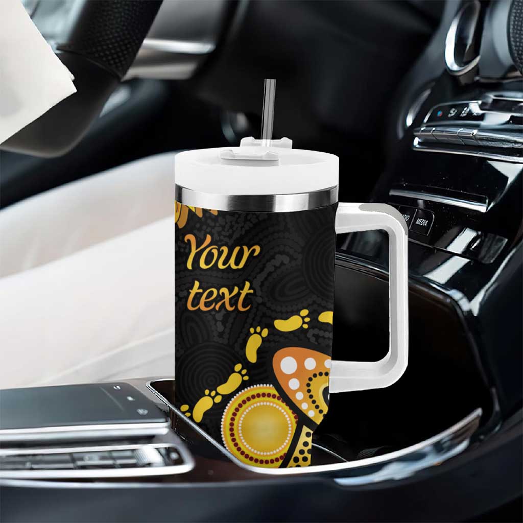 Be Bold Go Gold Aboriginal Ribbon Childhood Personalised Tumbler With Handle