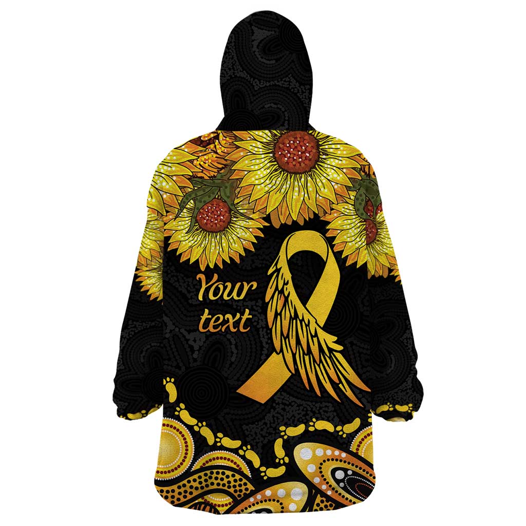 Be Bold Go Gold Aboriginal Ribbon Childhood Personalised Wearable Blanket Hoodie