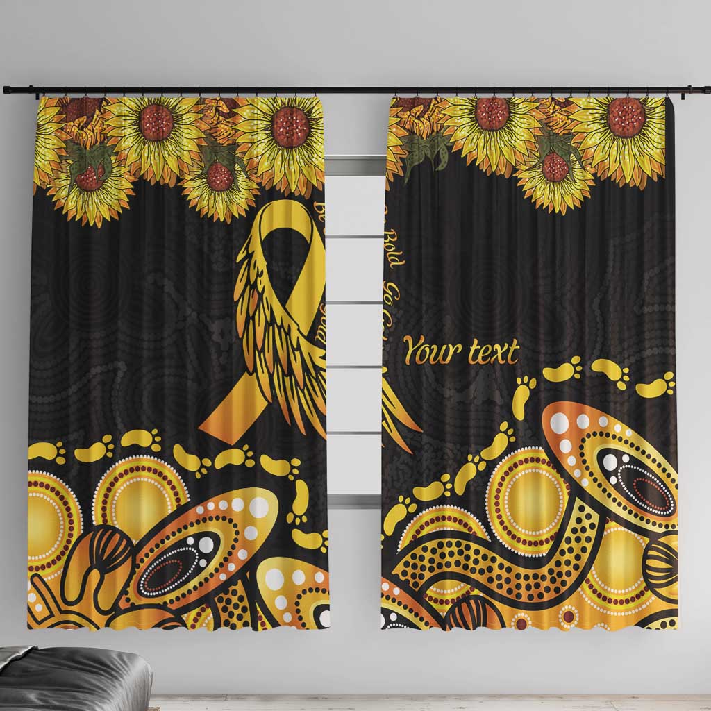 Be Bold Go Gold Aboriginal Ribbon Childhood Personalised Window Curtain