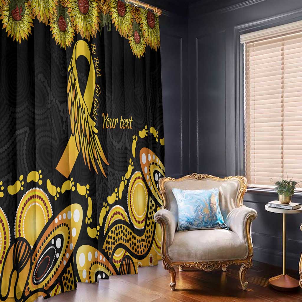 Be Bold Go Gold Aboriginal Ribbon Childhood Personalised Window Curtain
