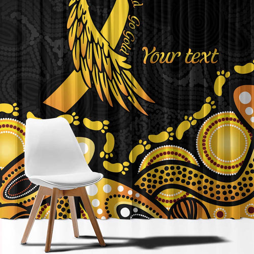 Be Bold Go Gold Aboriginal Ribbon Childhood Personalised Window Curtain