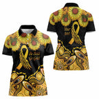 Be Bold Go Gold Aboriginal Ribbon Childhood Personalised Women Polo Shirt