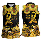 Be Bold Go Gold Aboriginal Ribbon Childhood Personalised Women Sleeveless Polo Shirt