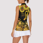 Be Bold Go Gold Aboriginal Ribbon Childhood Personalised Women Sleeveless Polo Shirt
