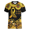 Be Bold Go Gold Aboriginal Ribbon Childhood Personalised Women V-Neck T-Shirt