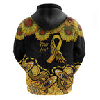 Be Bold Go Gold Aboriginal Ribbon Childhood Personalised Zip Hoodie