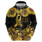 Be Bold Go Gold Aboriginal Ribbon Childhood Personalised Zip Hoodie
