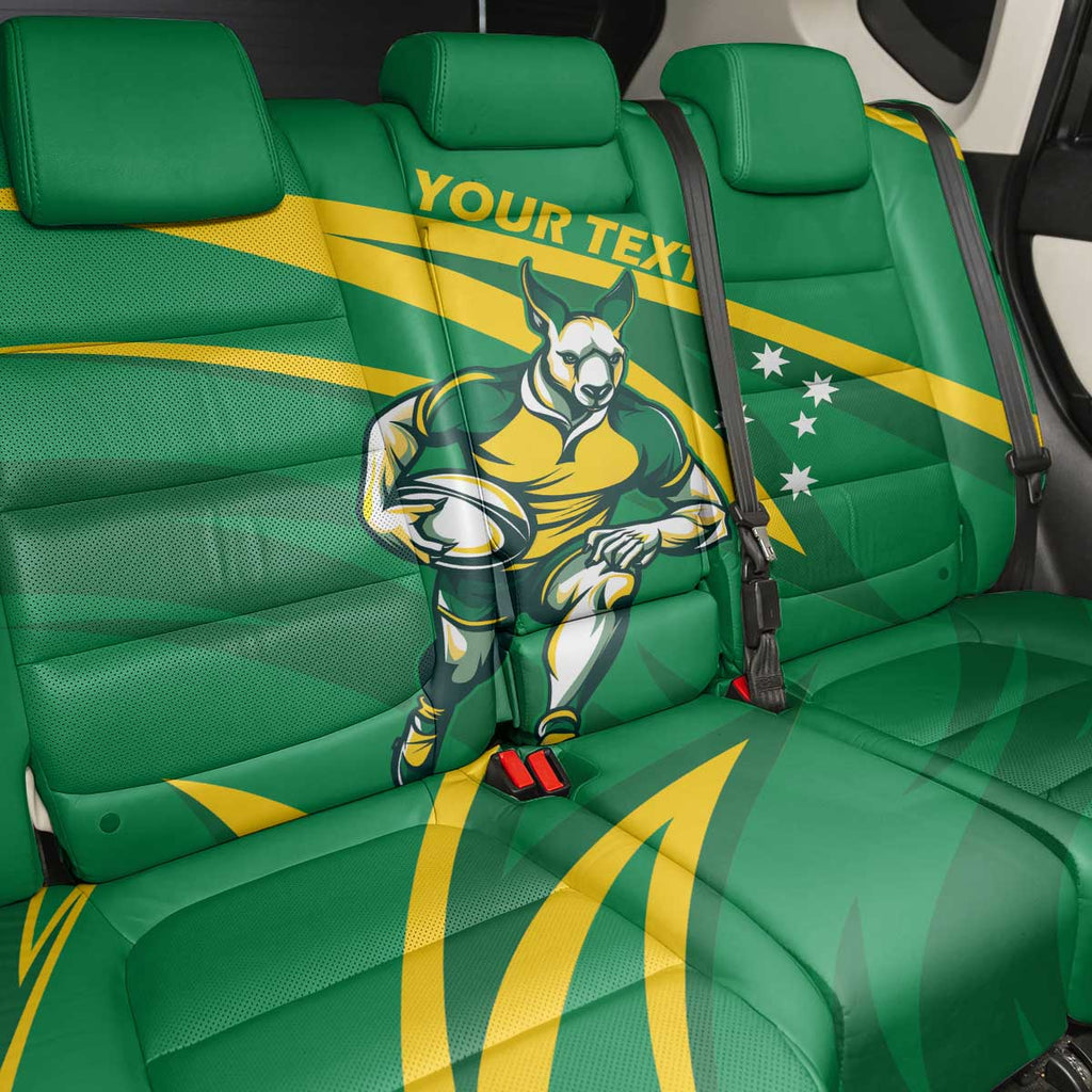 Personalized Australia Rugby Champion Back Car Seat Cover Wallabies Mascot with Sporty Style