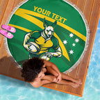 Personalized Australia Rugby Champion Beach Blanket Wallabies Mascot with Sporty Style