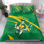 Personalized Australia Rugby Champion Bedding Set Wallabies Mascot with Sporty Style