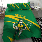 Personalized Australia Rugby Champion Bedding Set Wallabies Mascot with Sporty Style
