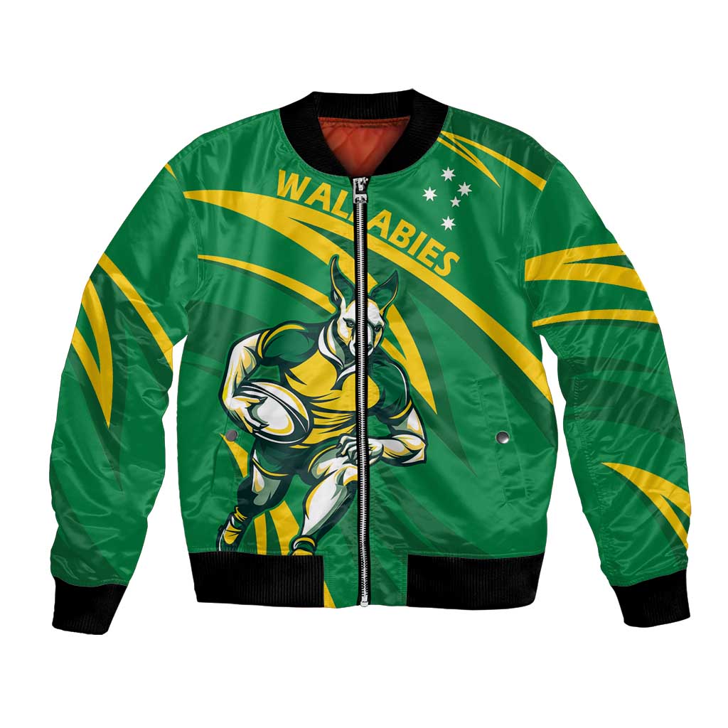 Personalized Australia Rugby Champion Bomber Jacket Wallabies Mascot with Sporty Style