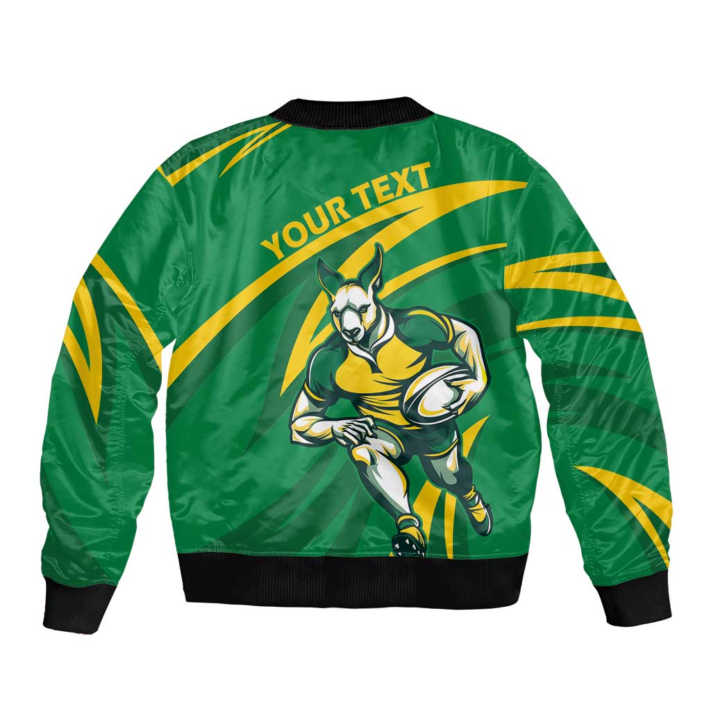 Personalized Australia Rugby Champion Bomber Jacket Wallabies Mascot with Sporty Style