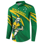 Personalized Australia Rugby Champion Button Sweatshirt Wallabies Mascot with Sporty Style