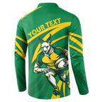Personalized Australia Rugby Champion Button Sweatshirt Wallabies Mascot with Sporty Style